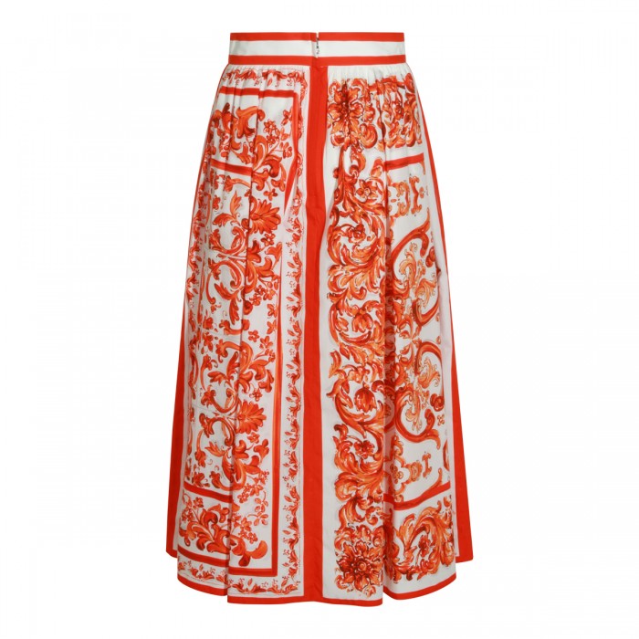 ORANGE AND WHITE COTTON SKIRT 2