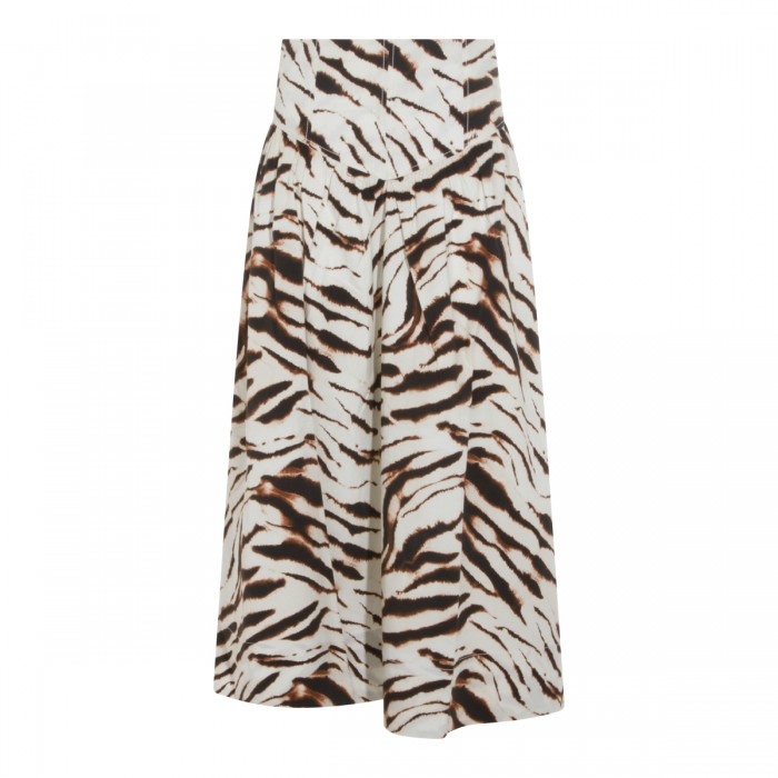 BEIGE AND BROWN COTTON SKIRT