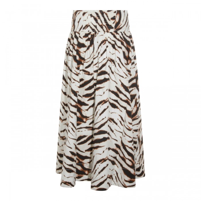 BEIGE AND BROWN COTTON SKIRT 2
