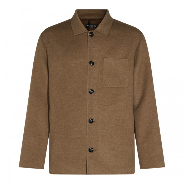 BROWN WOOL CASUAL JACKET