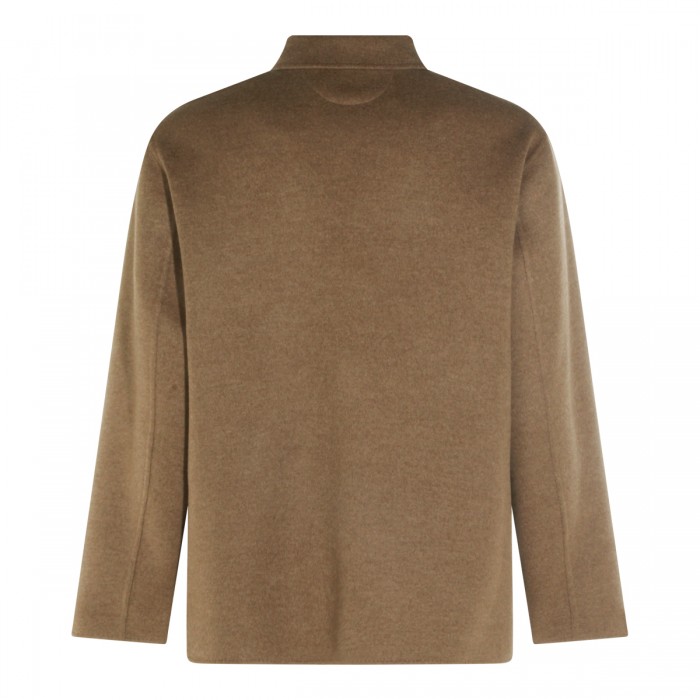 BROWN WOOL CASUAL JACKET 2