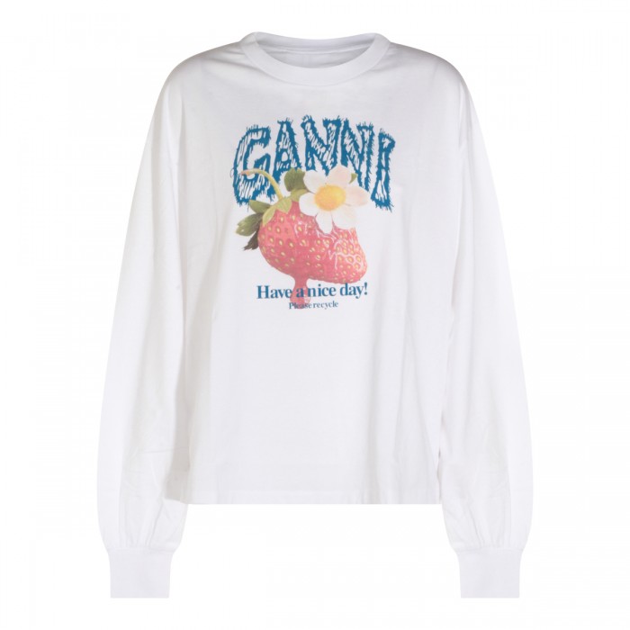 BIRGHT WHITE COTTON SWEATSHIRT