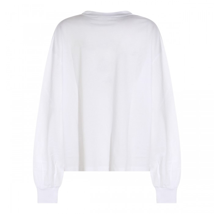 BIRGHT WHITE COTTON SWEATSHIRT 2