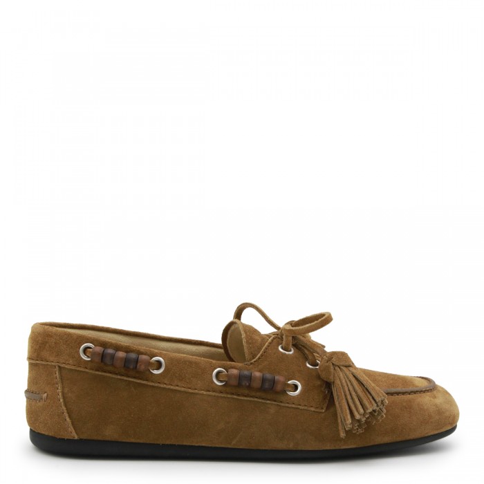 OLIVE SUEDE LOAFERS