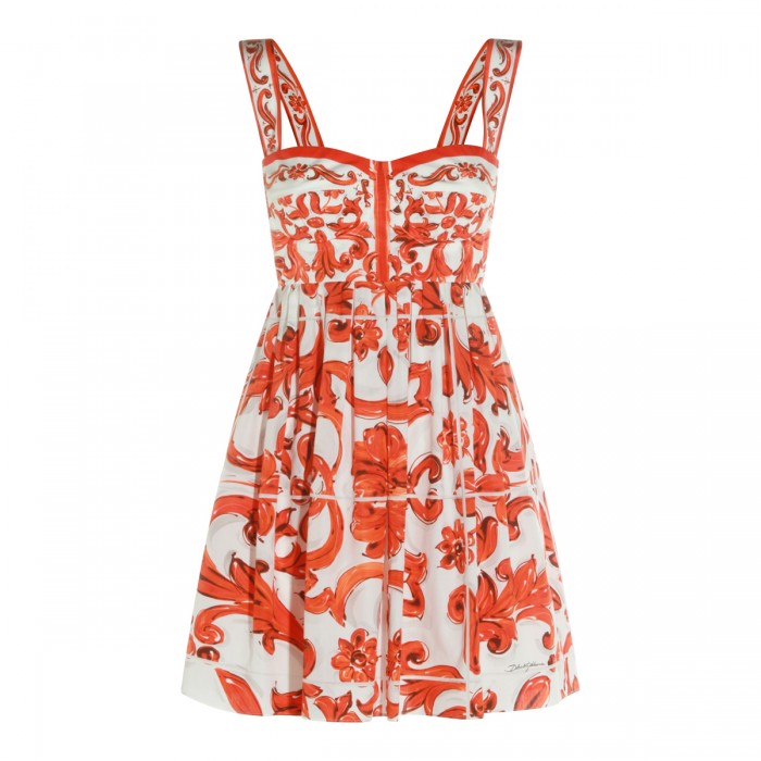 WHITE AND ORANGE COTTON...