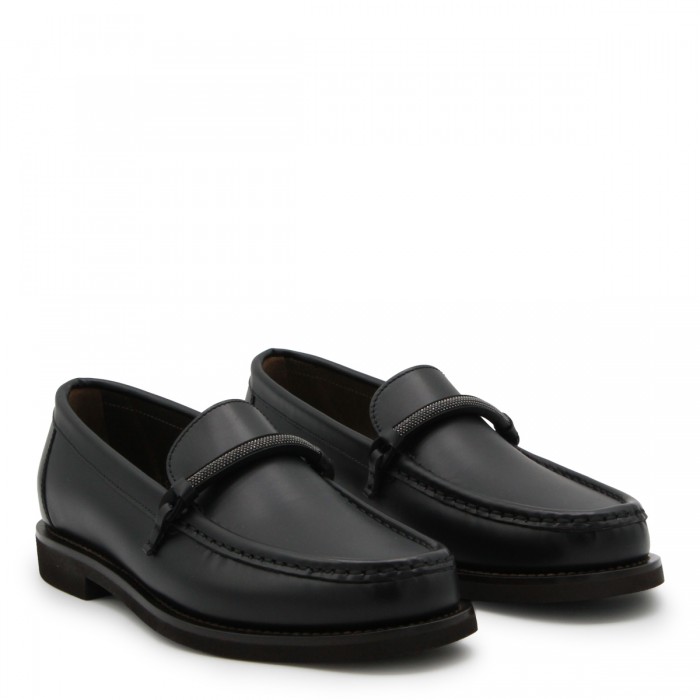 BLACK LEATHER LOAFERS 2