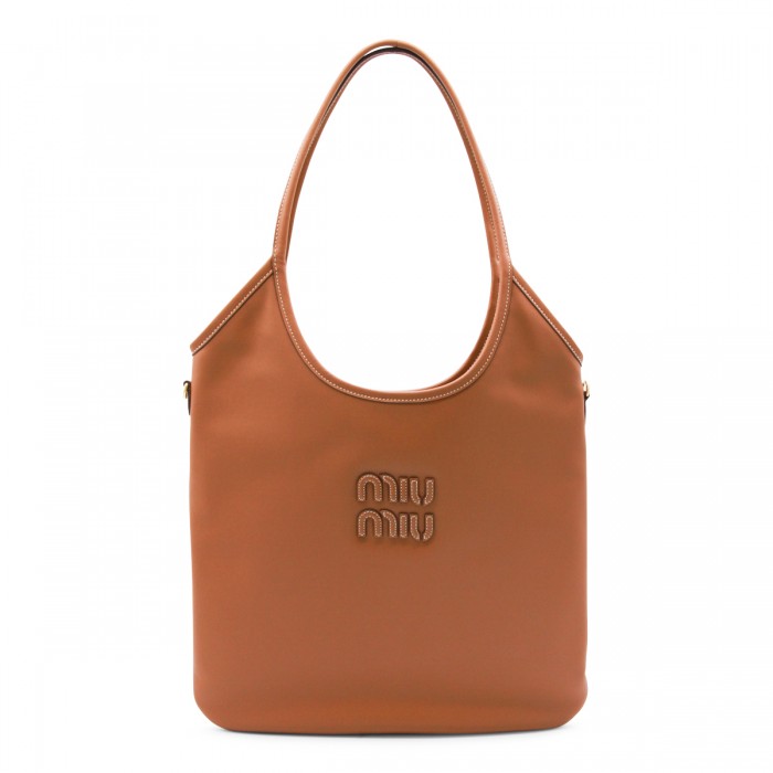 BROWN IVY LEATHER TOTE BAG