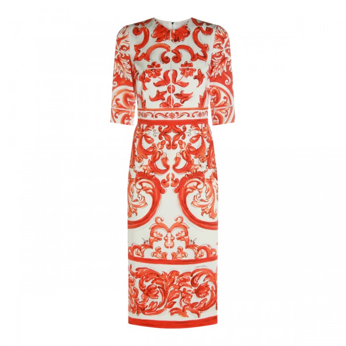 WHITE AND ORANGE SILK...