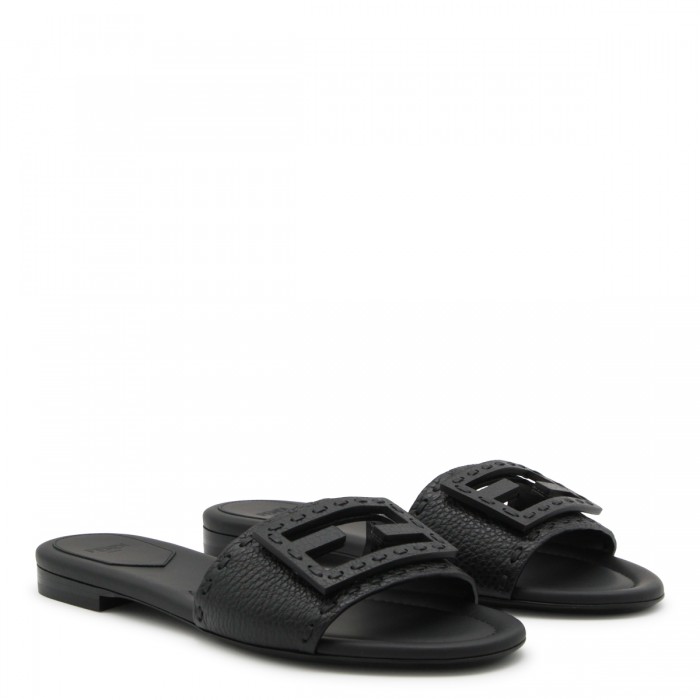 BLACK LEATHER FLATS 2