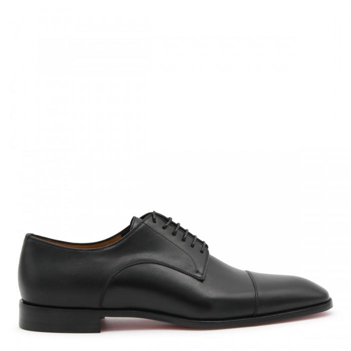 BLACK LEATHER TOP 5 LACE UP...