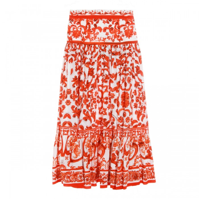 WHITE AND ORANGE COTTON...
