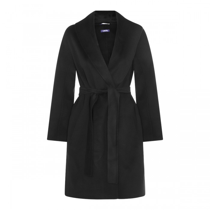 BLACK VIRGIN WOOL MESSI COAT