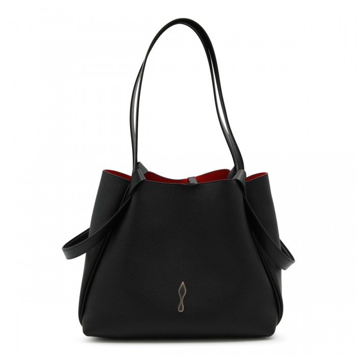BLACK LEATHER BETTINA TOTE...