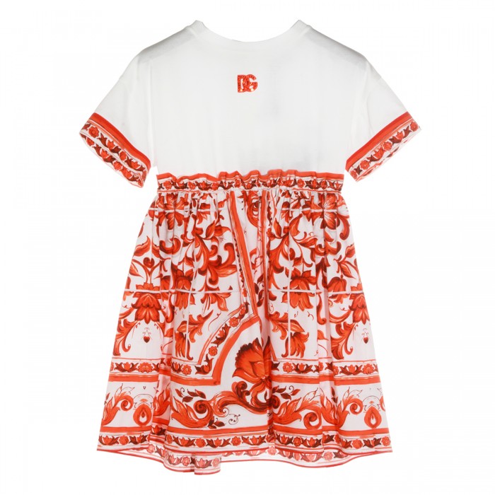 WHITE AND ORANGE COTTON...