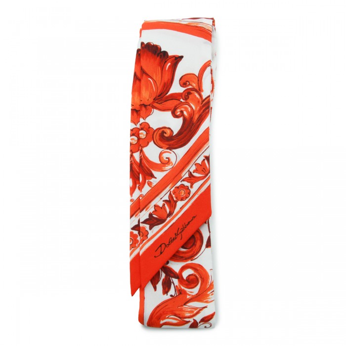ORANGE AND WHITE SILK...