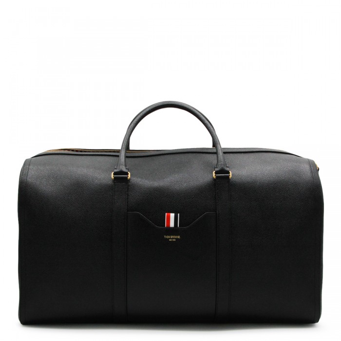 BLACK LEATHER TRAVEL BAG