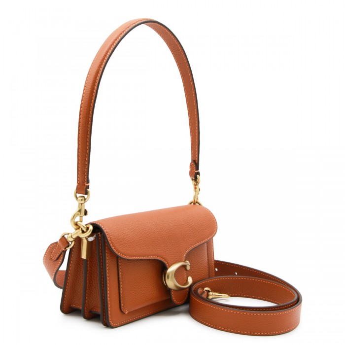 AMBER BROWN LEATHER PEBBLE... 2