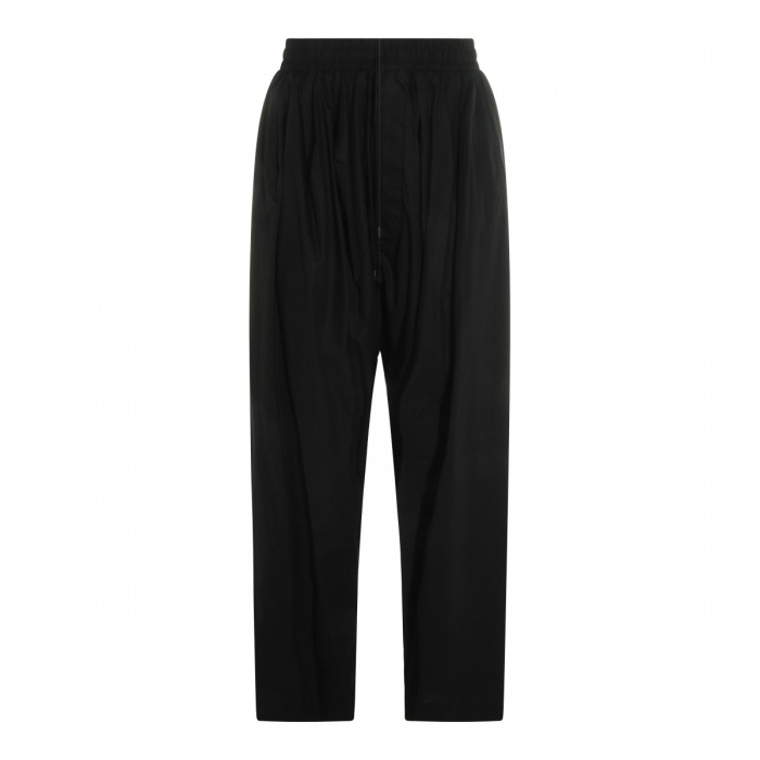 BLACK COTTON BALLOON TROUSERS