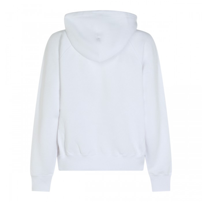 WHITE COTTON HOODED SWEATSHIRT 2