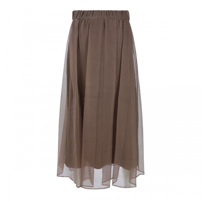 BROWN SILK SKIRT 2