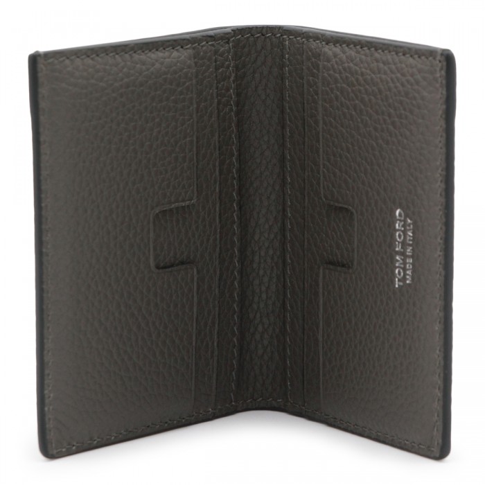 GREY LEATHER CARD HOLDER 2