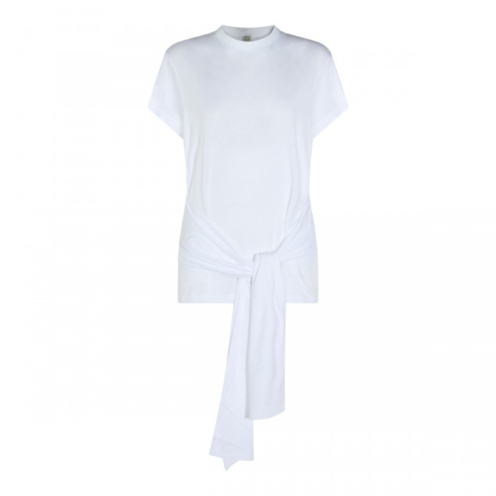 WHITE COTTON STRETCH TIE...
