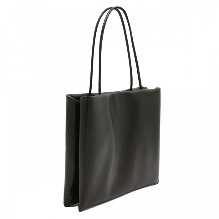 BLACK LEATHER CECILY TOTE 2