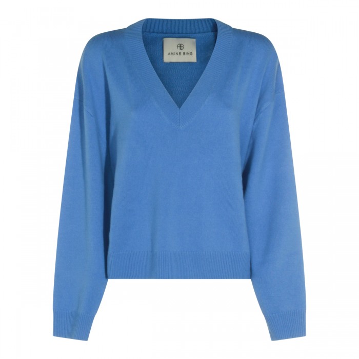 BLUE CASHMERE LEE SWEATER