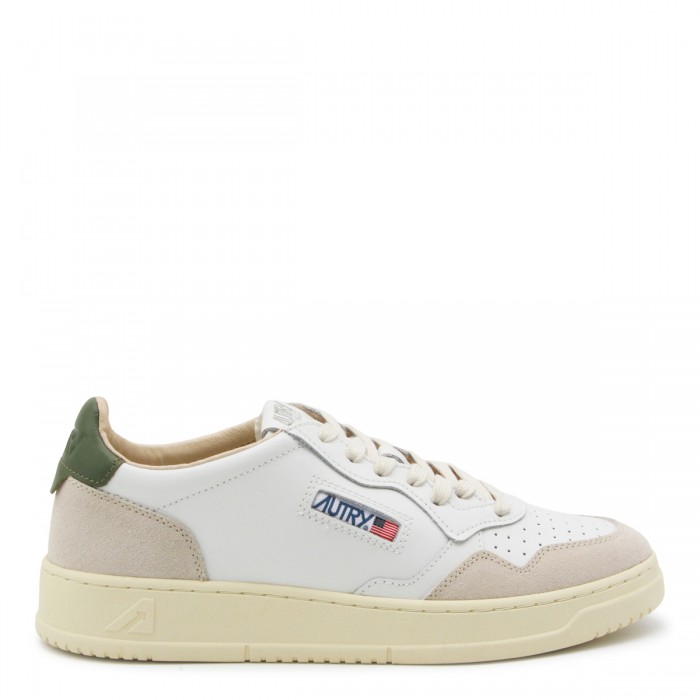 WHITE AND GREEN LEATHER...