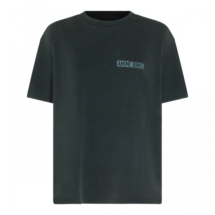 BLACK COTTON CADE TEE PALM...
