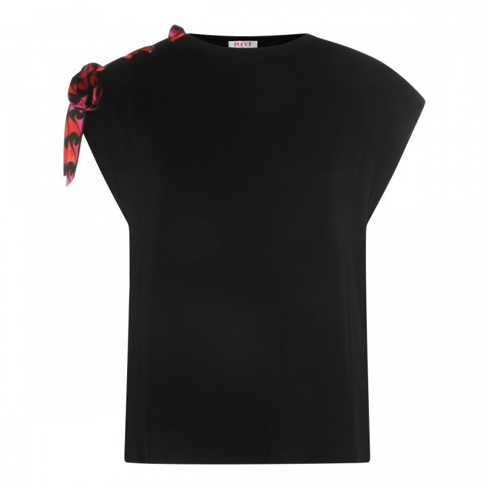 BLACK VISCOSE T-SHIRT