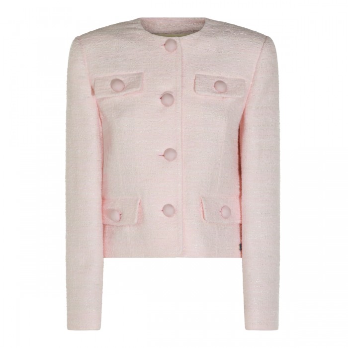 GLOSSY PINK CASUAL JACKET