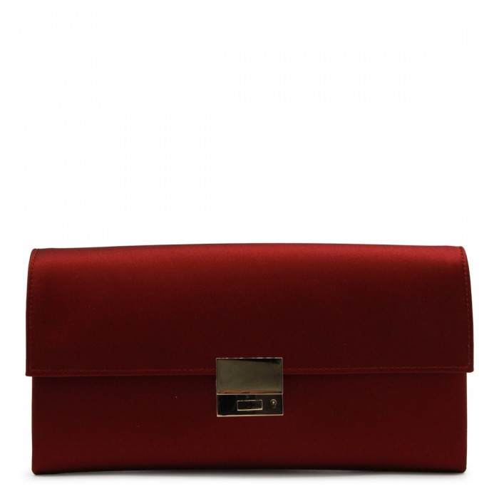 RED VISCOSE CLUTCH