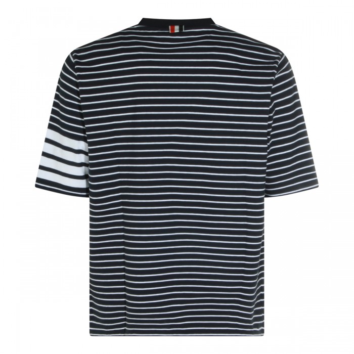 NAVY AND WHITE COTTON T-SHIRT 2