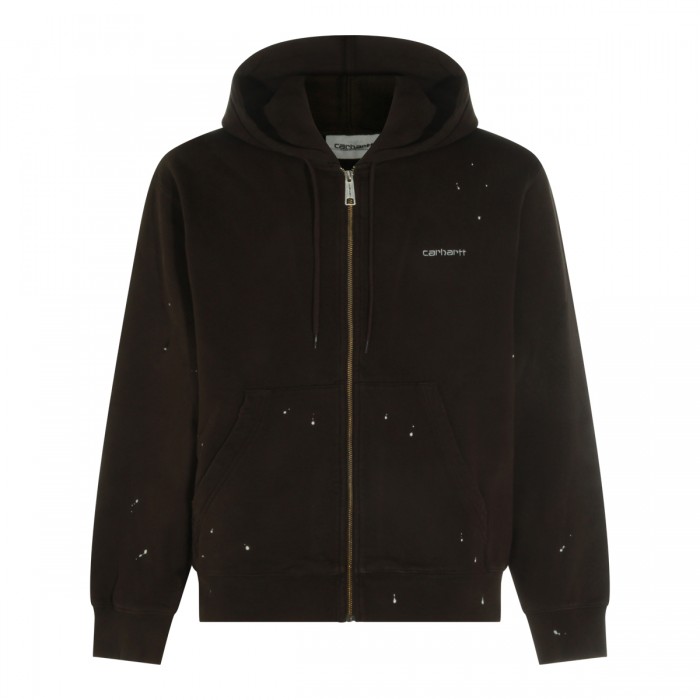 DARK BROWN COTTON SWEATSHIRT