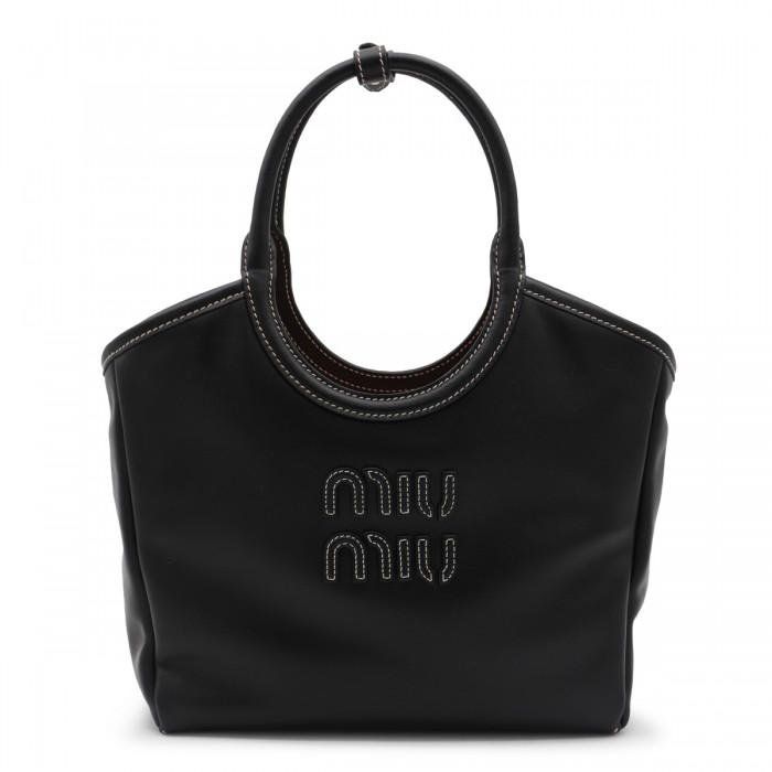 BLACK LEATHER SHOULDER BAG