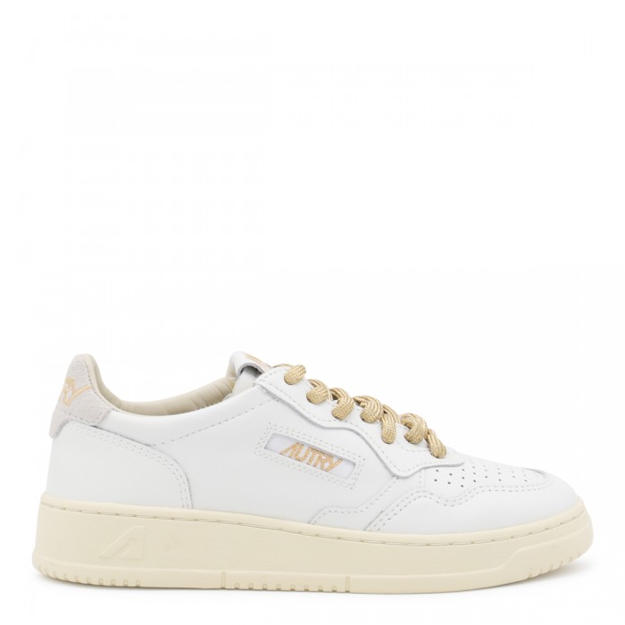 WHITE LEATHER MEDALIST LOW...