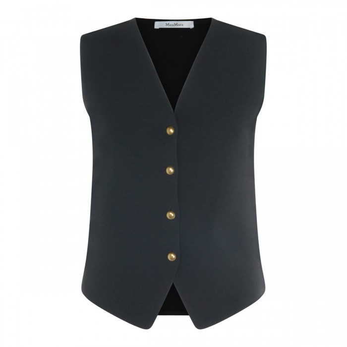 NAVY VISCOSE GOLA VEST TOP