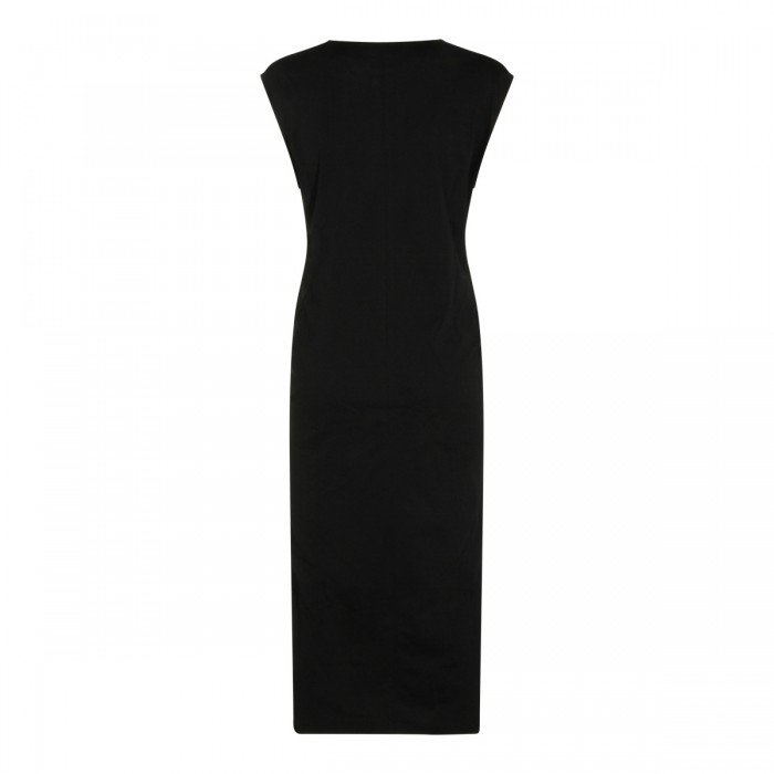 BLACK COTTON TIE-WAIST LONG... 2