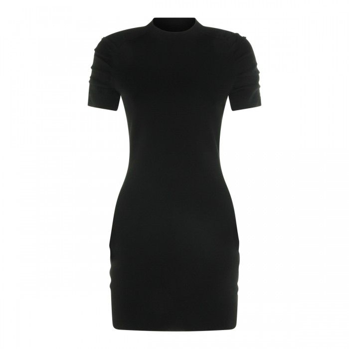 BLACK STRETCH MINI DRESS