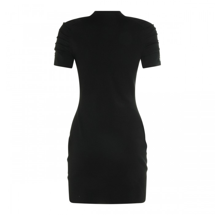 BLACK STRETCH MINI DRESS 2