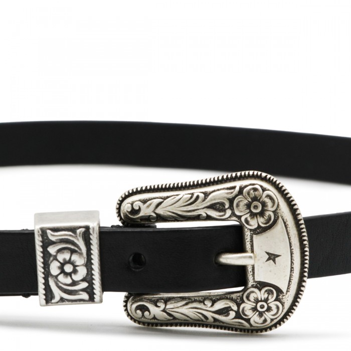 BLACK LEATHER BELT 2