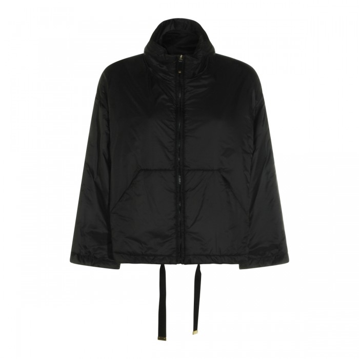 BLACK HOODED DOWN JACKET