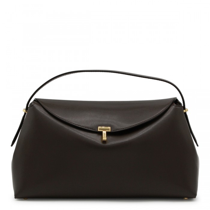 BLACK LEATHER T-LOCK TOP...