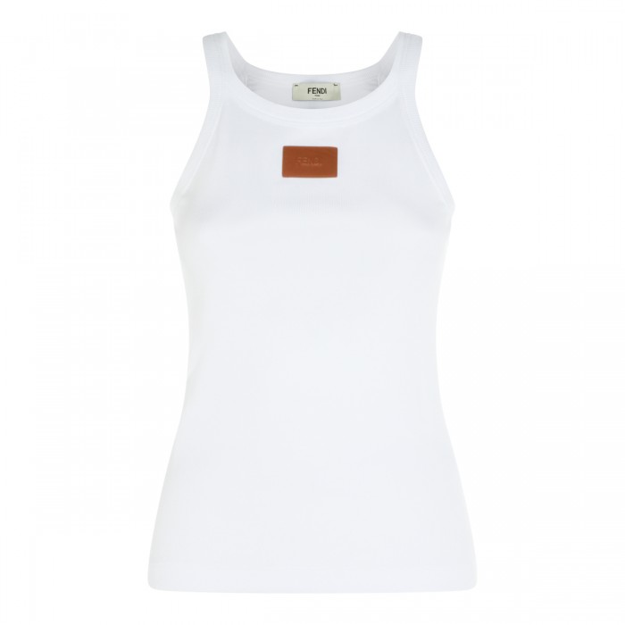WHITE COTTON LOGO TOP