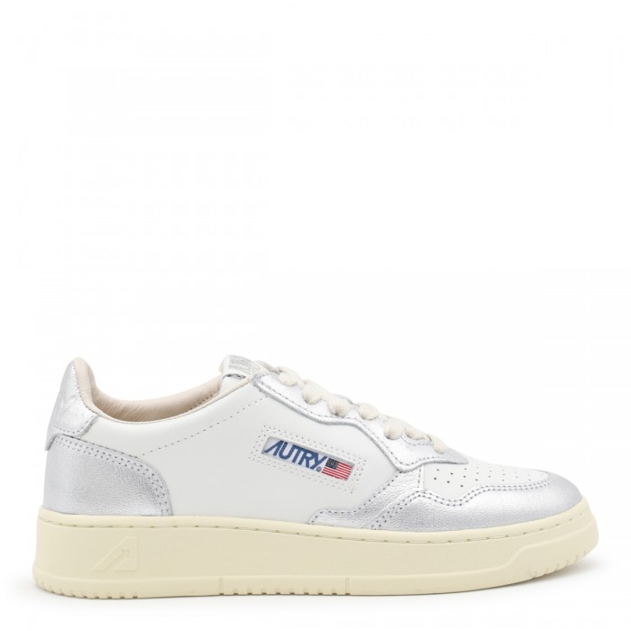 WHITE AND SILVER LEATHER...
