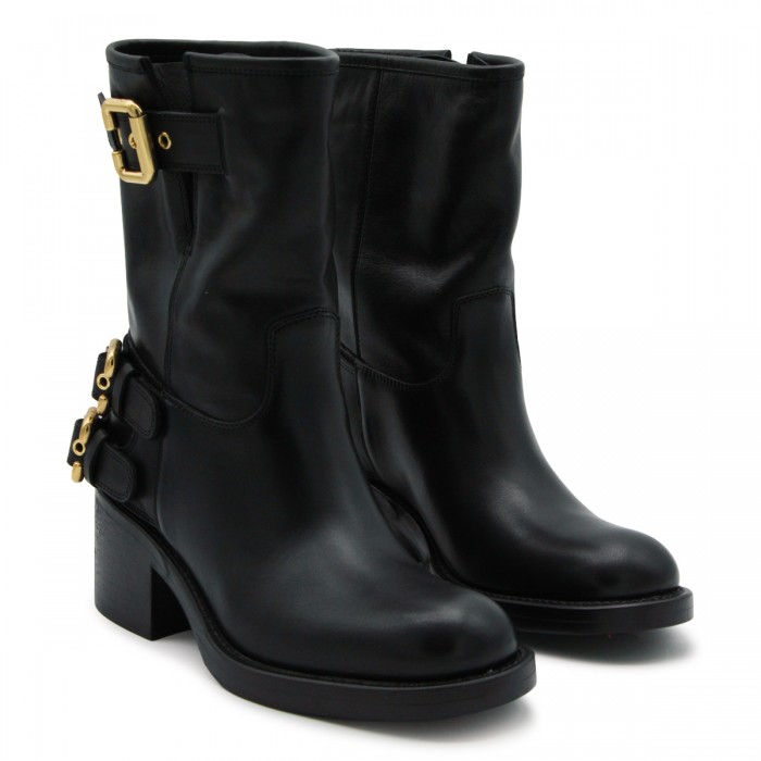 BLACK LEATHER DAKOTA BOOTS 2