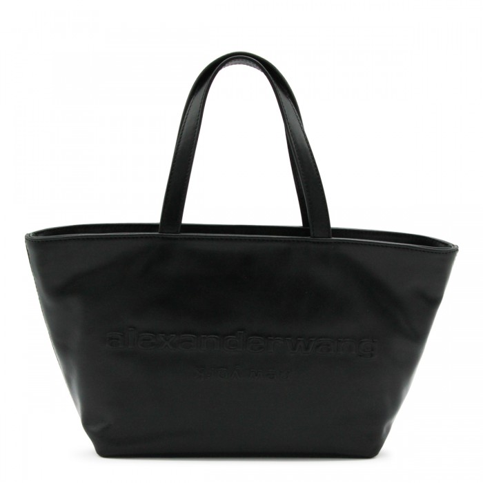 BLACK LEATHER TOTE