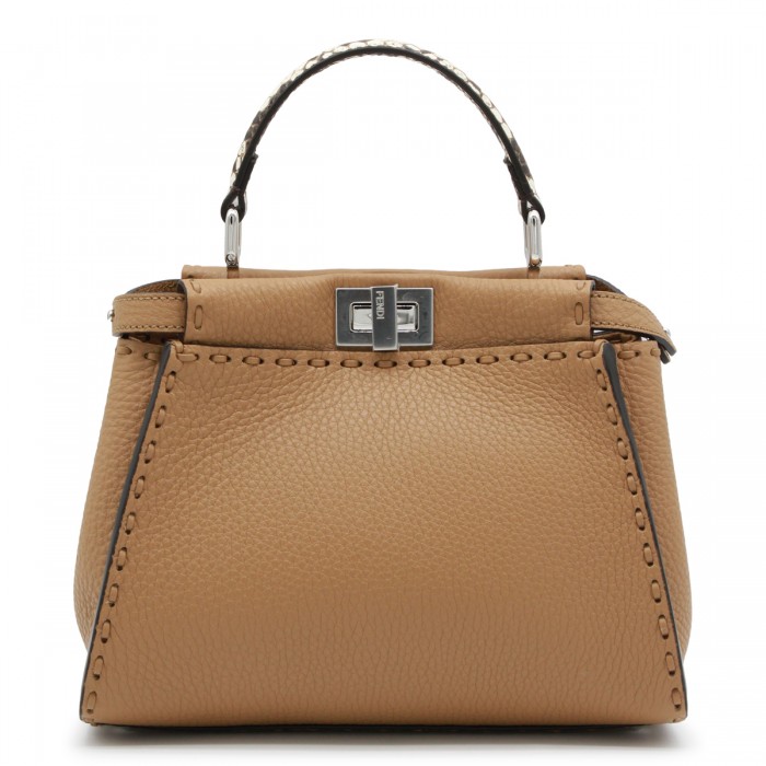 LIGHT BROWN LEATHER PEKABOO...