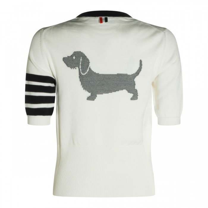 WHITE  COTTON 4BAR KNITWEAR 2